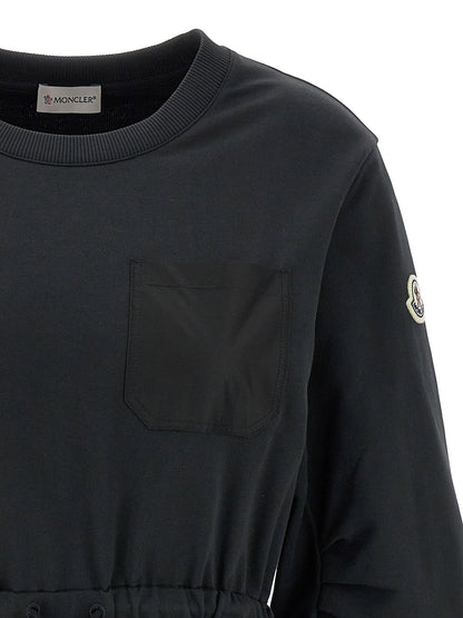 Moncler Two-material Dress Black