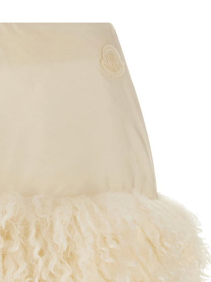 Moncler Teddy Insert Skirt White