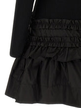 Ganni Melange Rib Knit Mini Dress Black