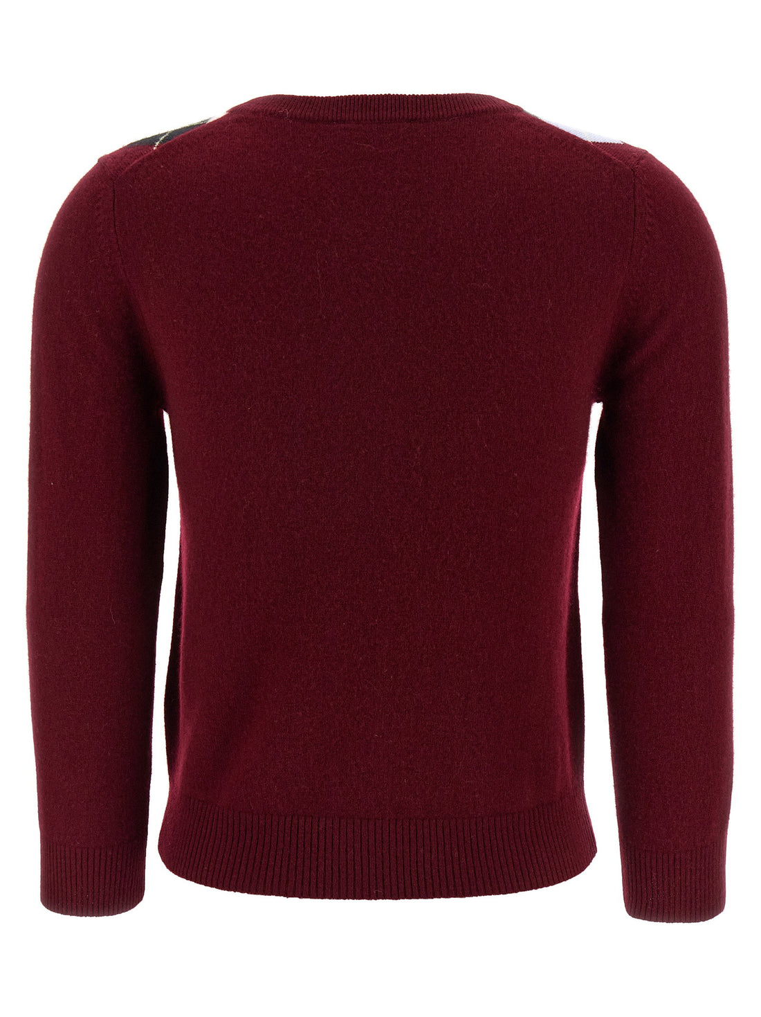 Ganni Burgundy Check Cardigan Bordeaux