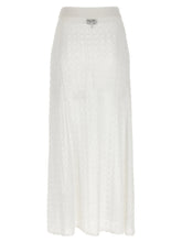 Ganni Shiny Pointelle Knit Skirt White