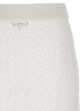 Ganni Shiny Pointelle Knit Skirt White
