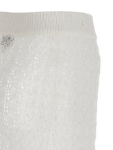 Ganni Shiny Pointelle Knit Skirt White