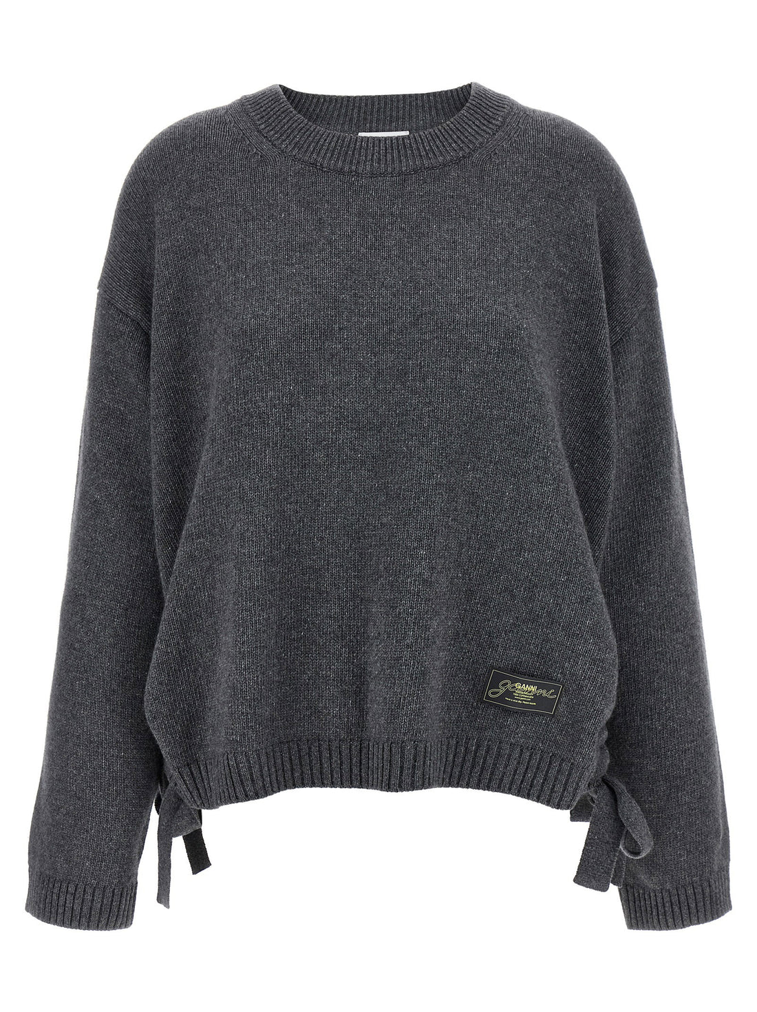 Ganni Side Laces Sweater Gray