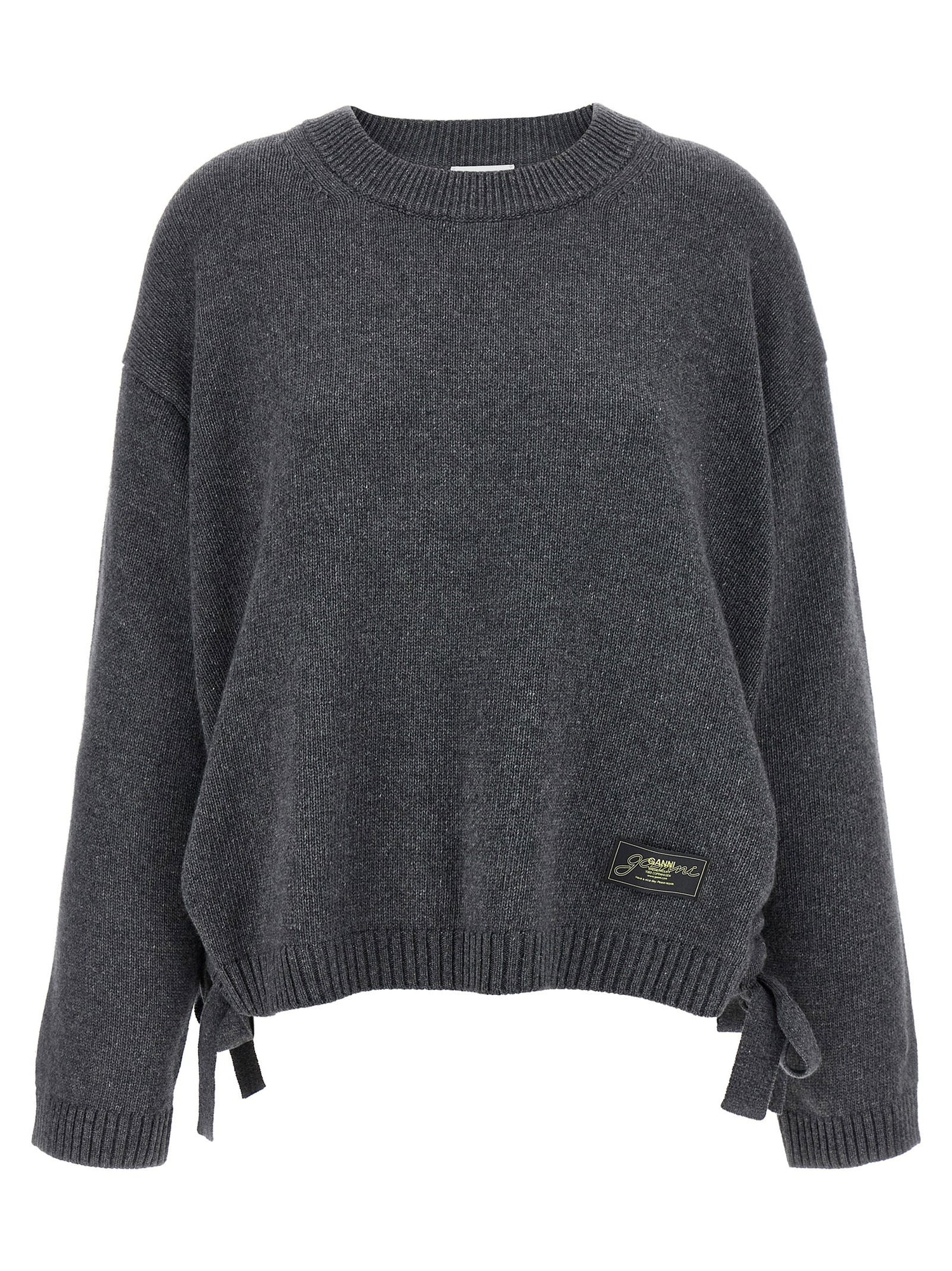 Ganni Side Laces Sweater Gray