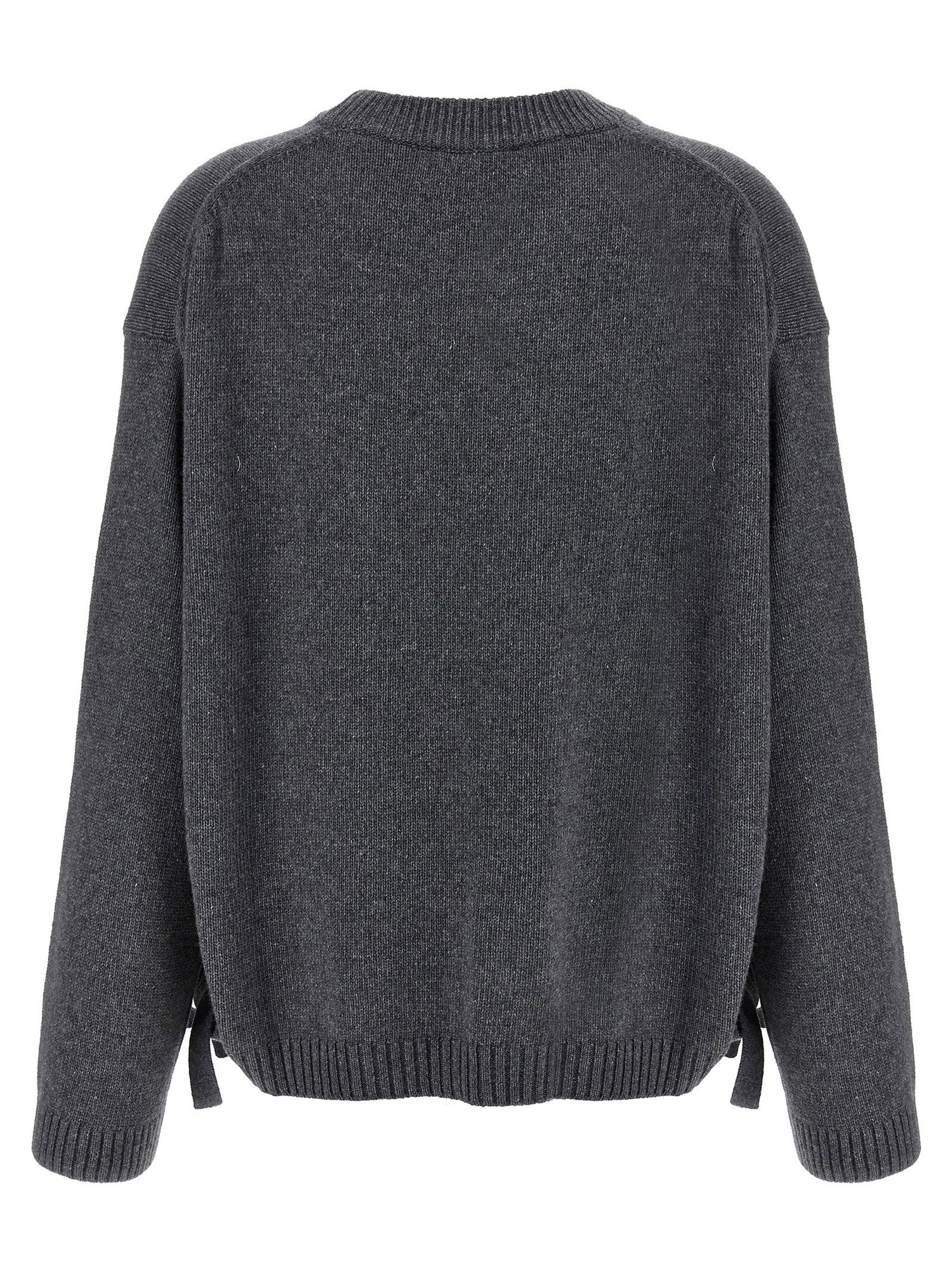 Ganni Side Laces Sweater Gray
