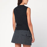 Ganni Rose-Intarsia Wool-Blend Vest Dark Purple