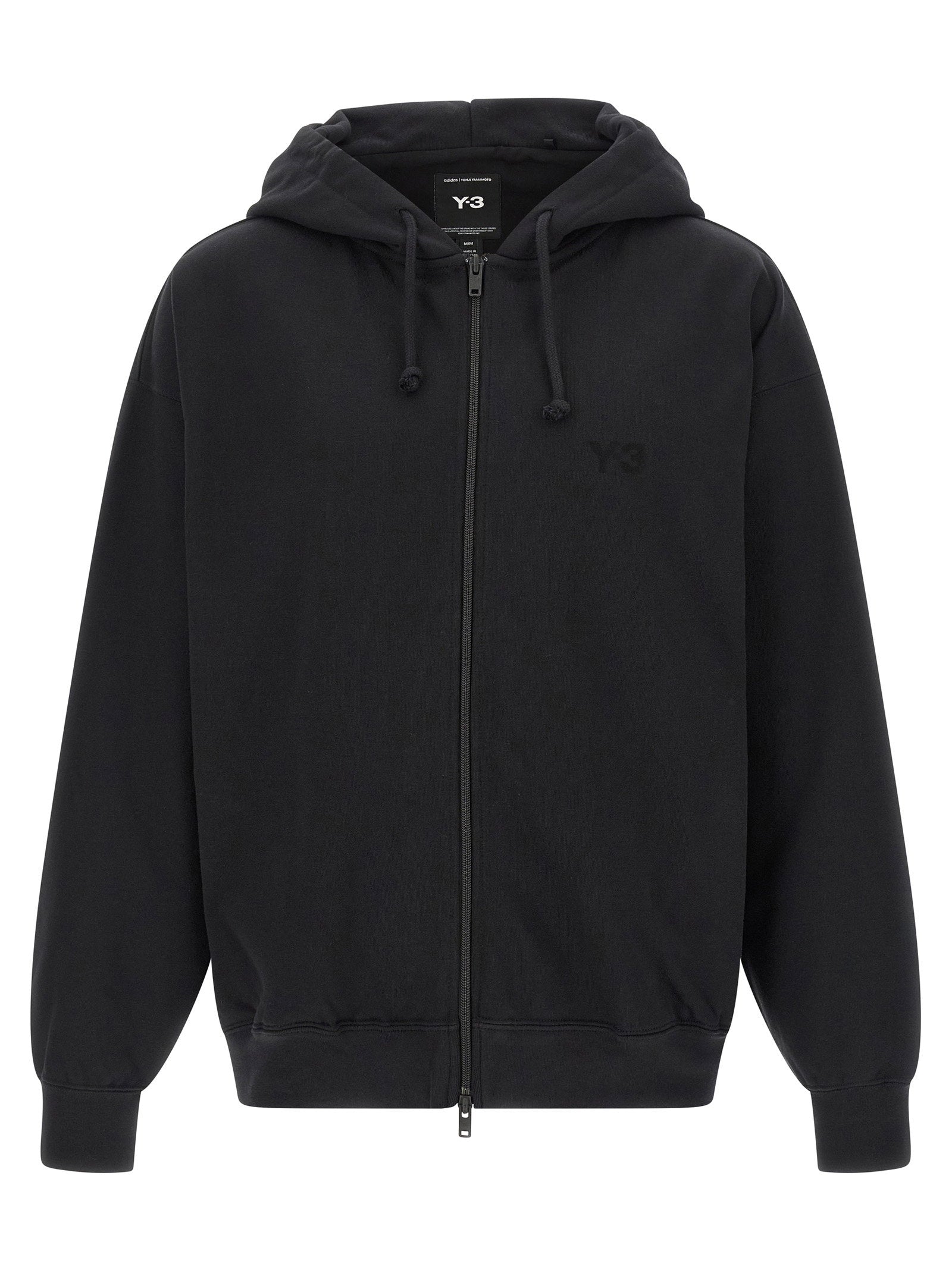 Y-3 Brushed Terry Zip Hoodie Black