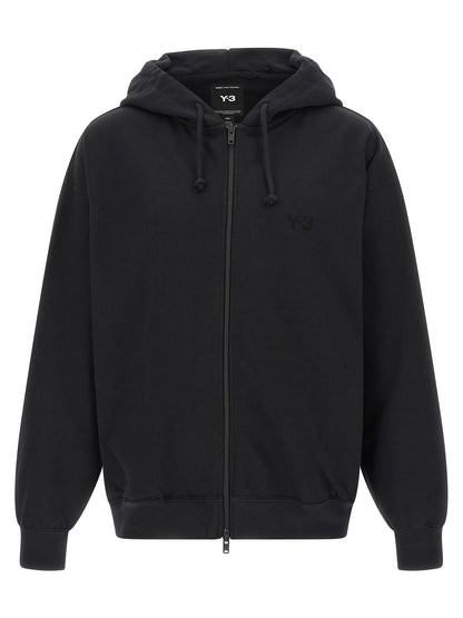 Y-3 Brushed Terry Zip Hoodie Black