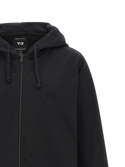 Y-3 Brushed Terry Zip Hoodie Black