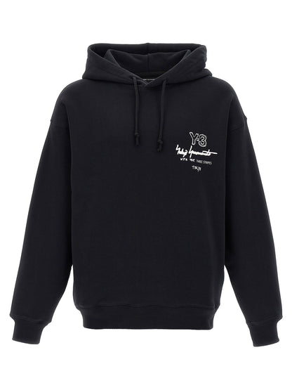 Y-3 Graphic Ft Hoodie Black