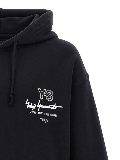 Y-3 Graphic Ft Hoodie Black