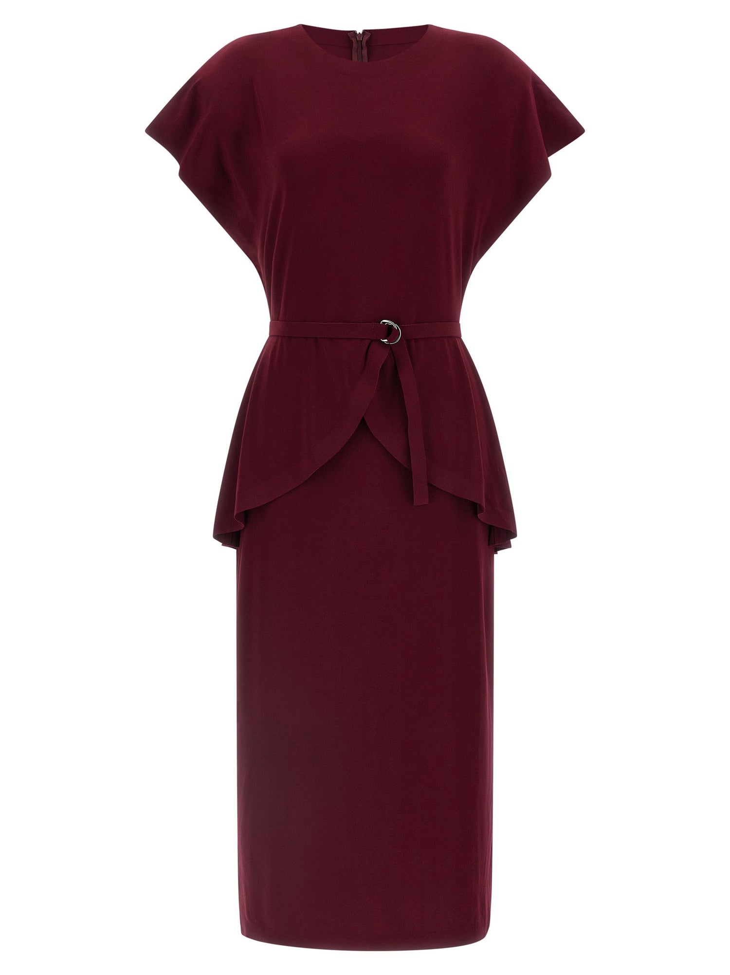 Norma Kamali Peplum Dress Bordeaux