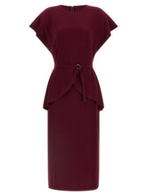 Norma Kamali Peplum Dress Bordeaux