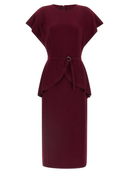 Norma Kamali Peplum Dress Bordeaux