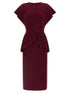 Norma Kamali Peplum Dress Bordeaux