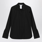 Max Mara Black Stretch Cotton Logo Shirt Black