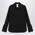 Max Mara Black Stretch Cotton Logo Shirt Black