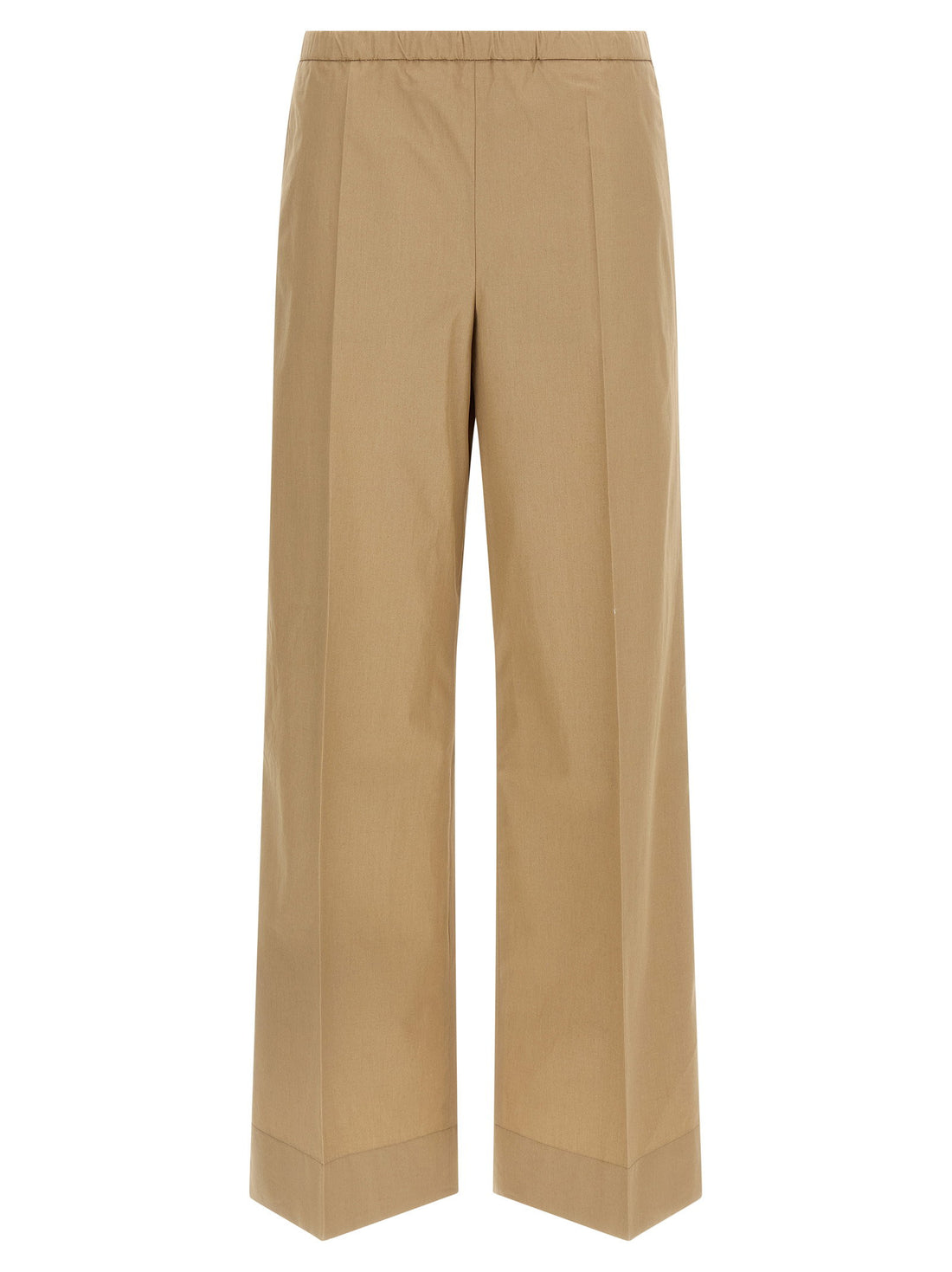 Moncler Grosgrain Logo Patch Pants Beige
