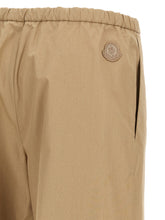Moncler Grosgrain Logo Patch Pants Beige