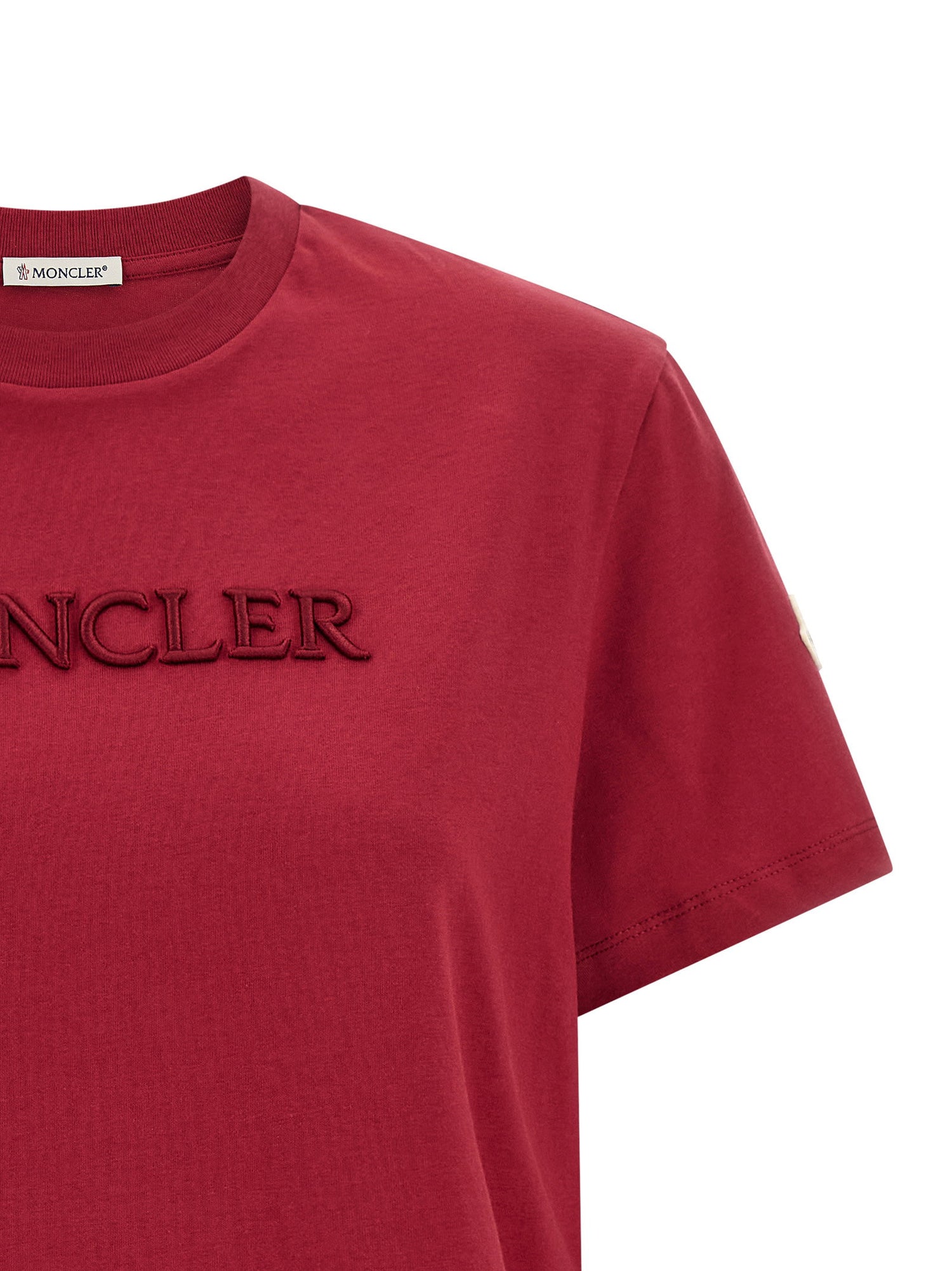 Moncler Logo Embroidery T-shirt Red