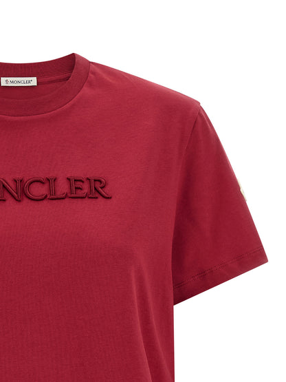 Moncler Logo Embroidery T-shirt Red