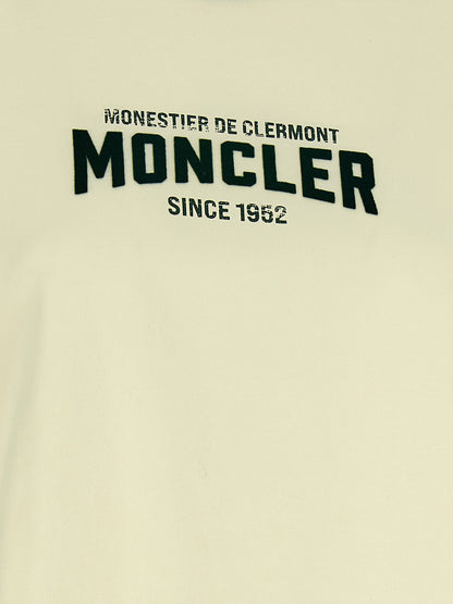 Moncler Flocked Logo T-shirt Beige