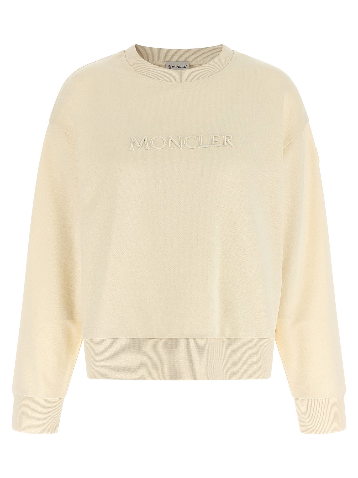 Moncler Logo Embroidery Sweatshirt Beige