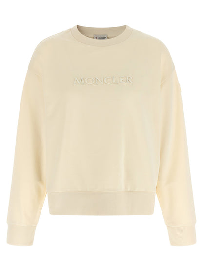 Moncler Logo Embroidery Sweatshirt Beige
