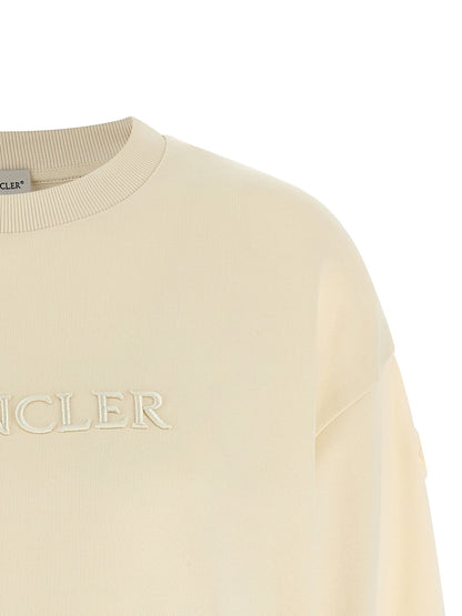 Moncler Logo Embroidery Sweatshirt Beige