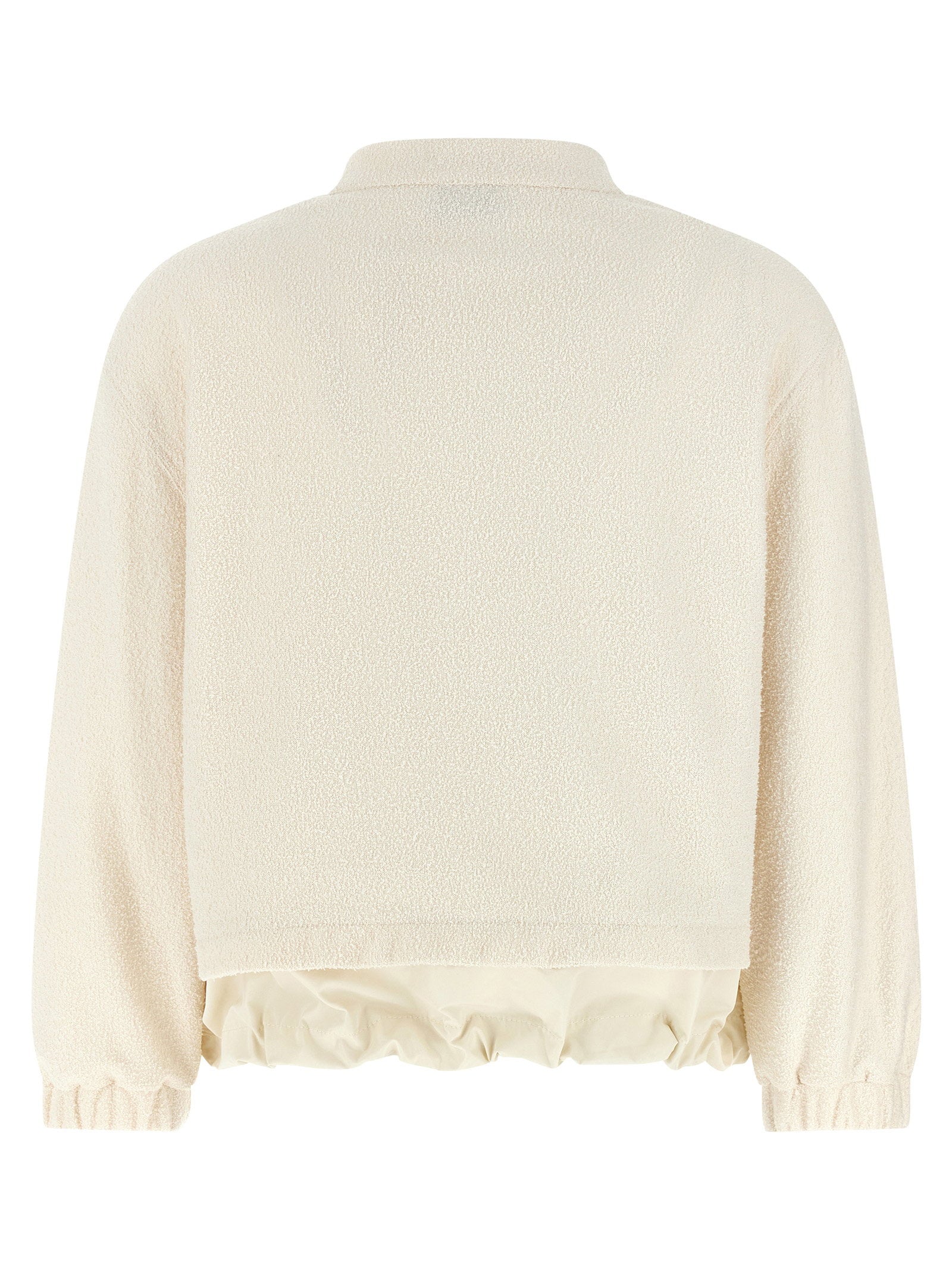 Moncler Bouclé Cardigan White