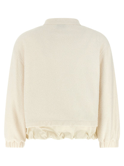 Moncler Bouclé Cardigan White