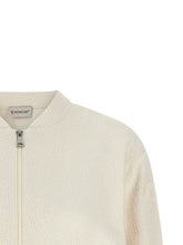Moncler Bouclé Cardigan White