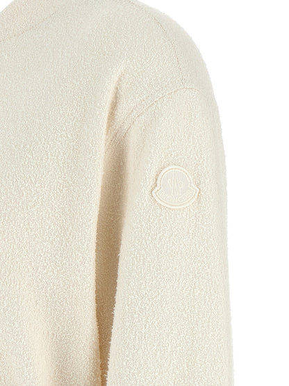 Moncler Bouclé Cardigan White