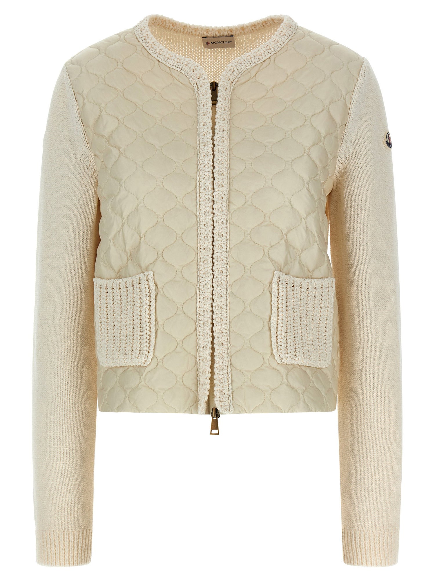 Moncler Padded Cardigan Beige