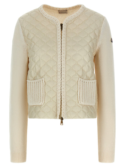 Moncler Padded Cardigan Beige