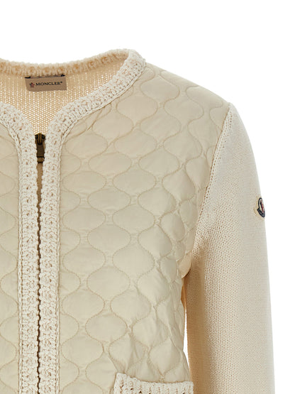Moncler Padded Cardigan Beige