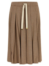 Moncler Pleated Midi Skirt Beige