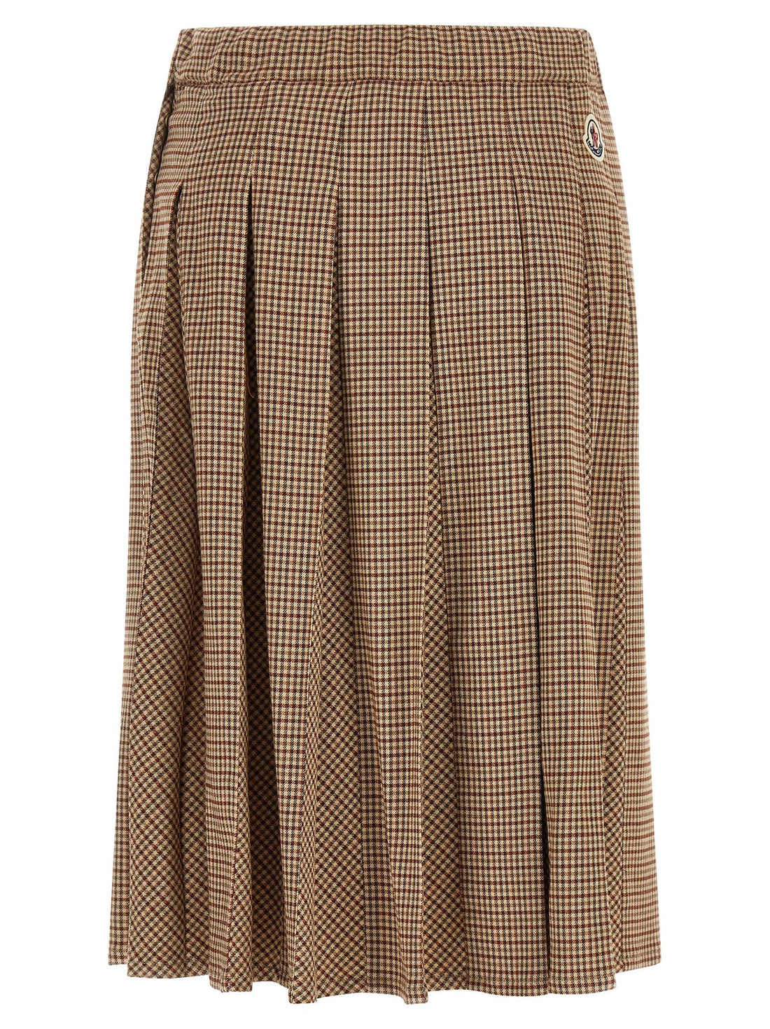 Moncler Pleated Midi Skirt Beige