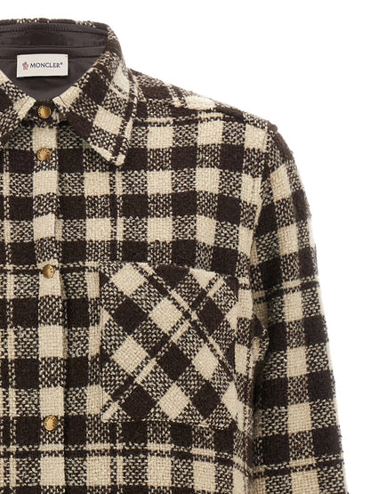 Moncler Checked Shirt Brown