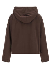 Moncler Maxi Drawstring Hoodie Brown