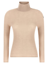 Moncler Textured Wool Turtleneck Sweater Beige