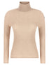 Moncler Textured Wool Turtleneck Sweater Beige