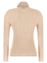 Moncler Textured Wool Turtleneck Sweater Beige