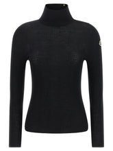 Moncler Logo Turtleneck Sweater Black