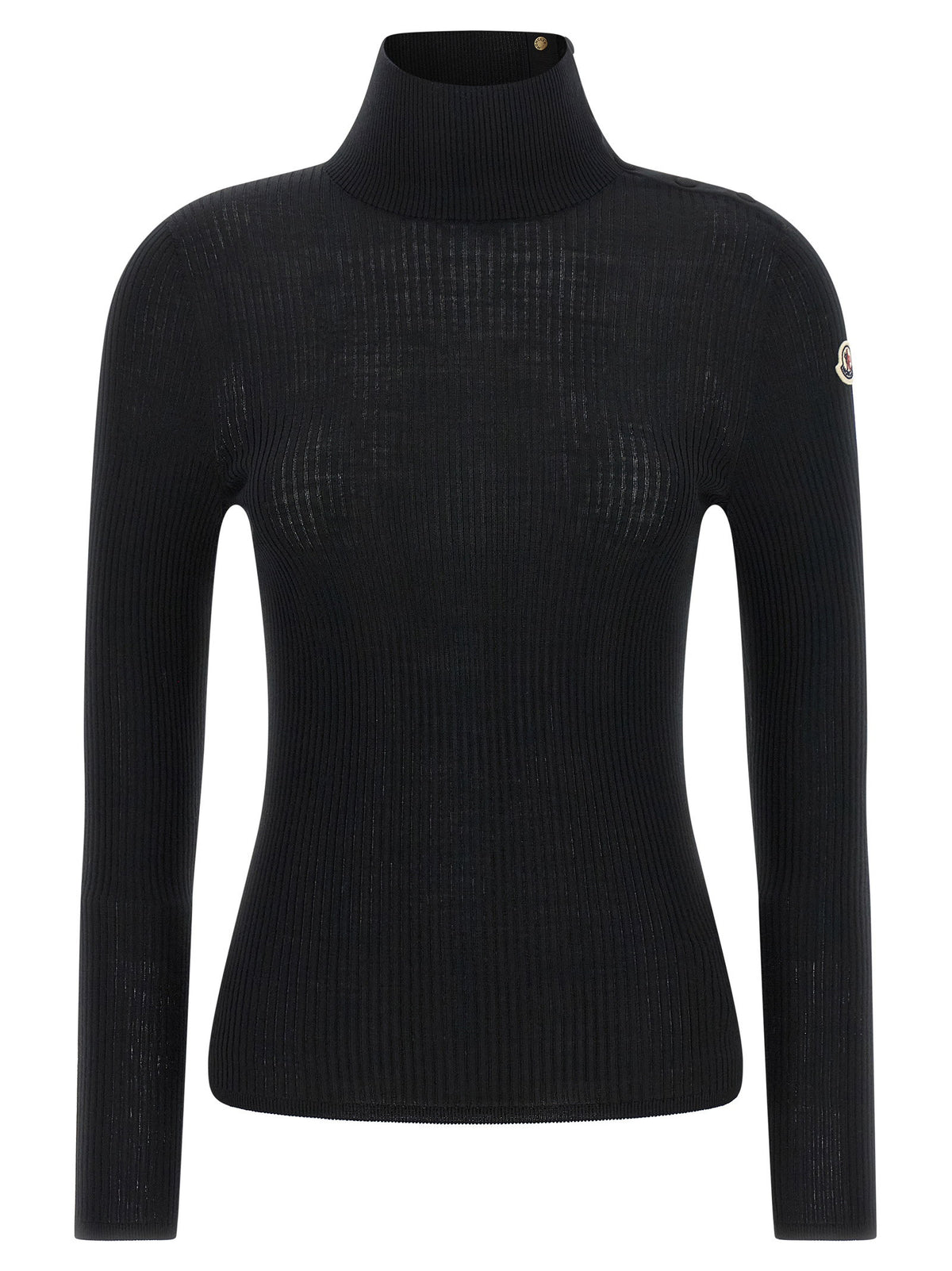Moncler Logo Turtleneck Sweater Black