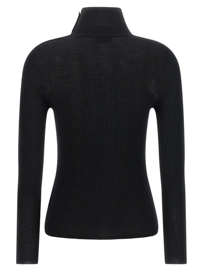 Moncler Logo Turtleneck Sweater Black