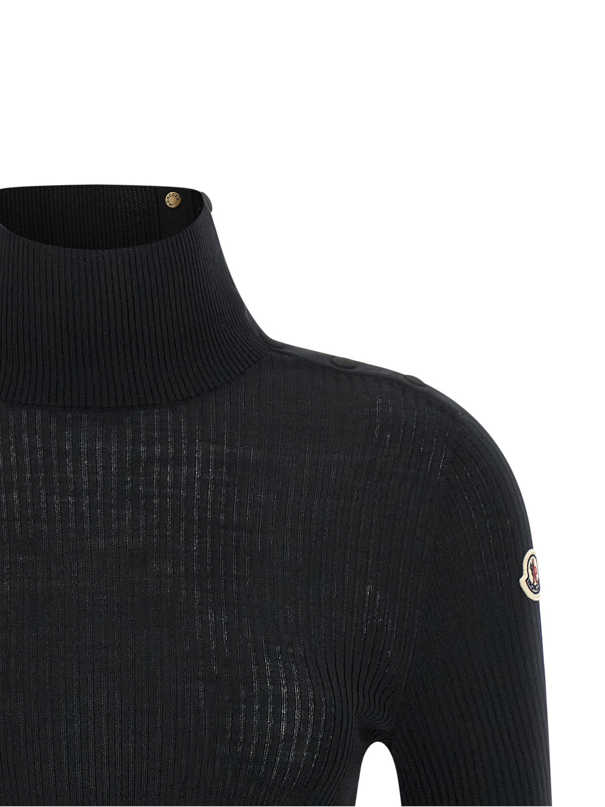 Moncler Logo Turtleneck Sweater Black