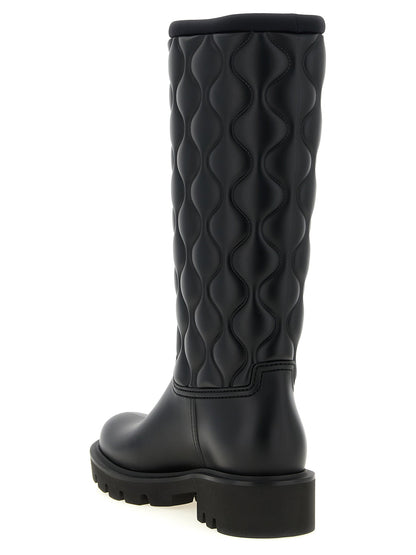 Moncler Kickstream High Rain Boots Black