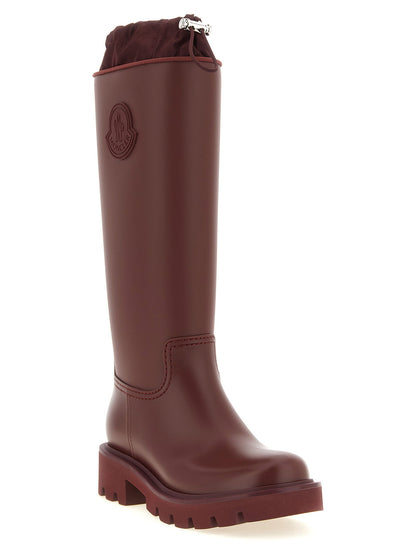 Moncler Kickstream High Rain Boots Bordeaux